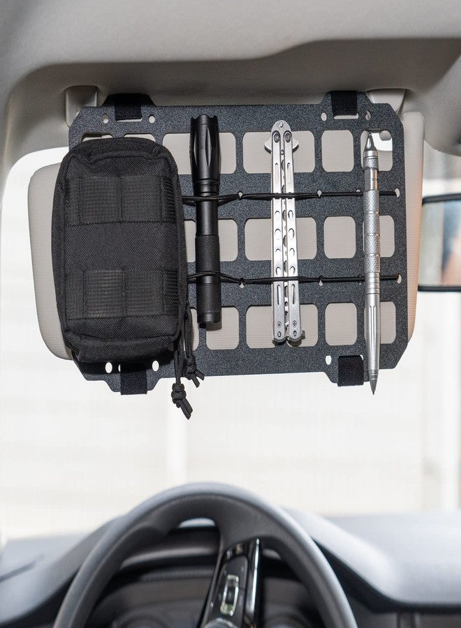 TACNEX Vehicle Rigid MOLLE Panel for Car Visor Organizer EDC Pouch Tool Holster Bag Holder Tactical Gear Rack Truck Equipment Mount Plate Modular Storage Shelf Auto Interior Accessories - Image 2